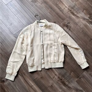 Grana Silk Bomber Off White Medium